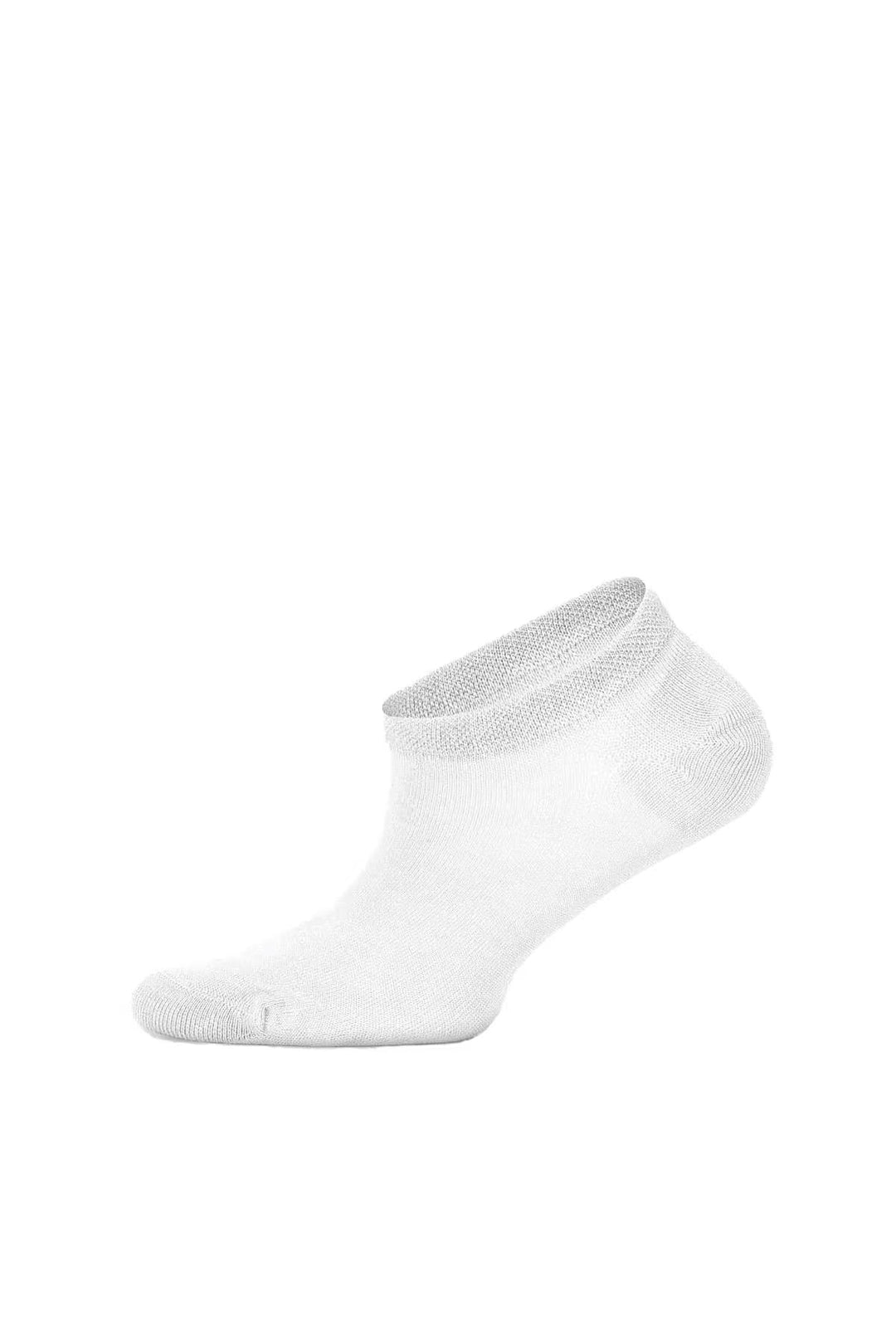 Louluu men's bamboo White sneaker socks — side profile view, breathable & comfortable | Louluu