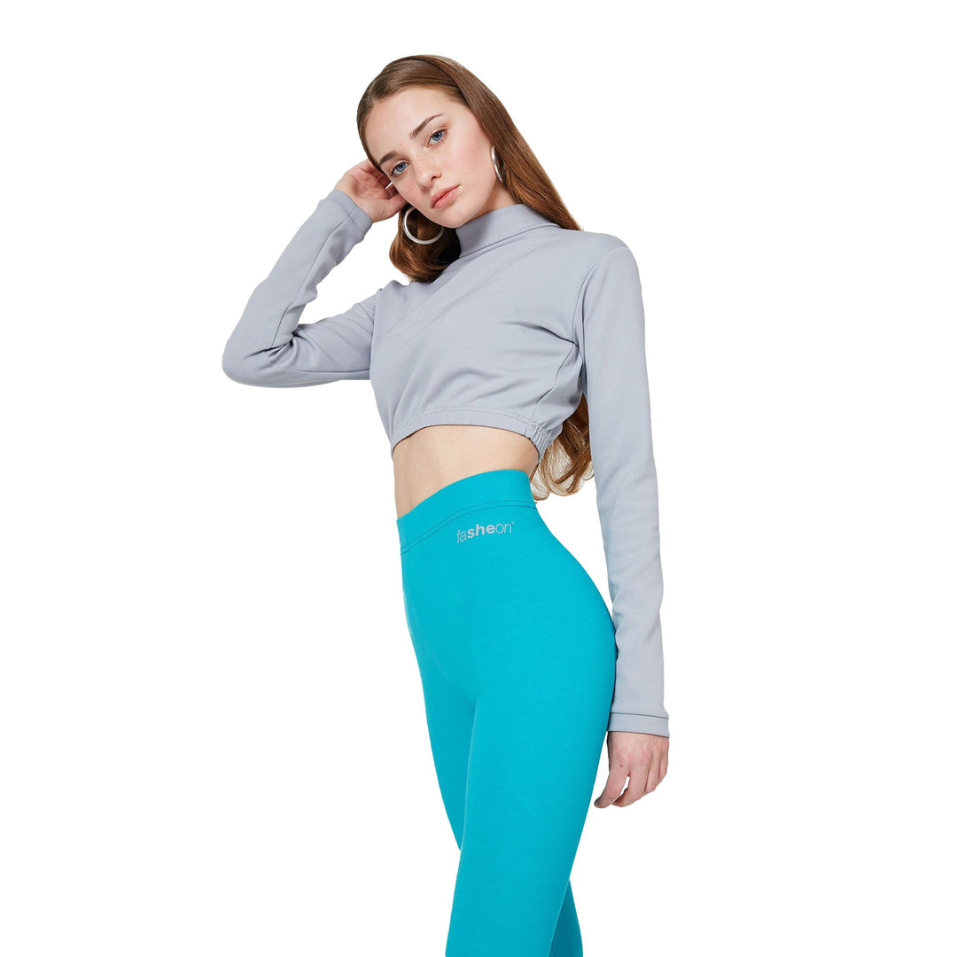 Fashiontight Blue Classic High Waisted Leggings - view 3