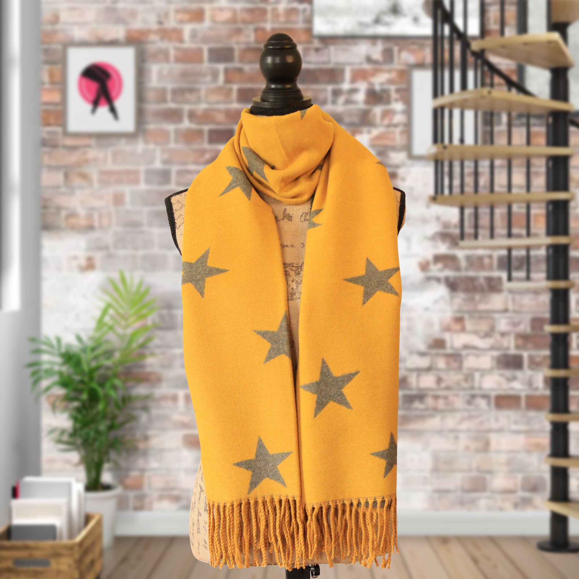 Star Design Feel Cashmere Reversible Shawls