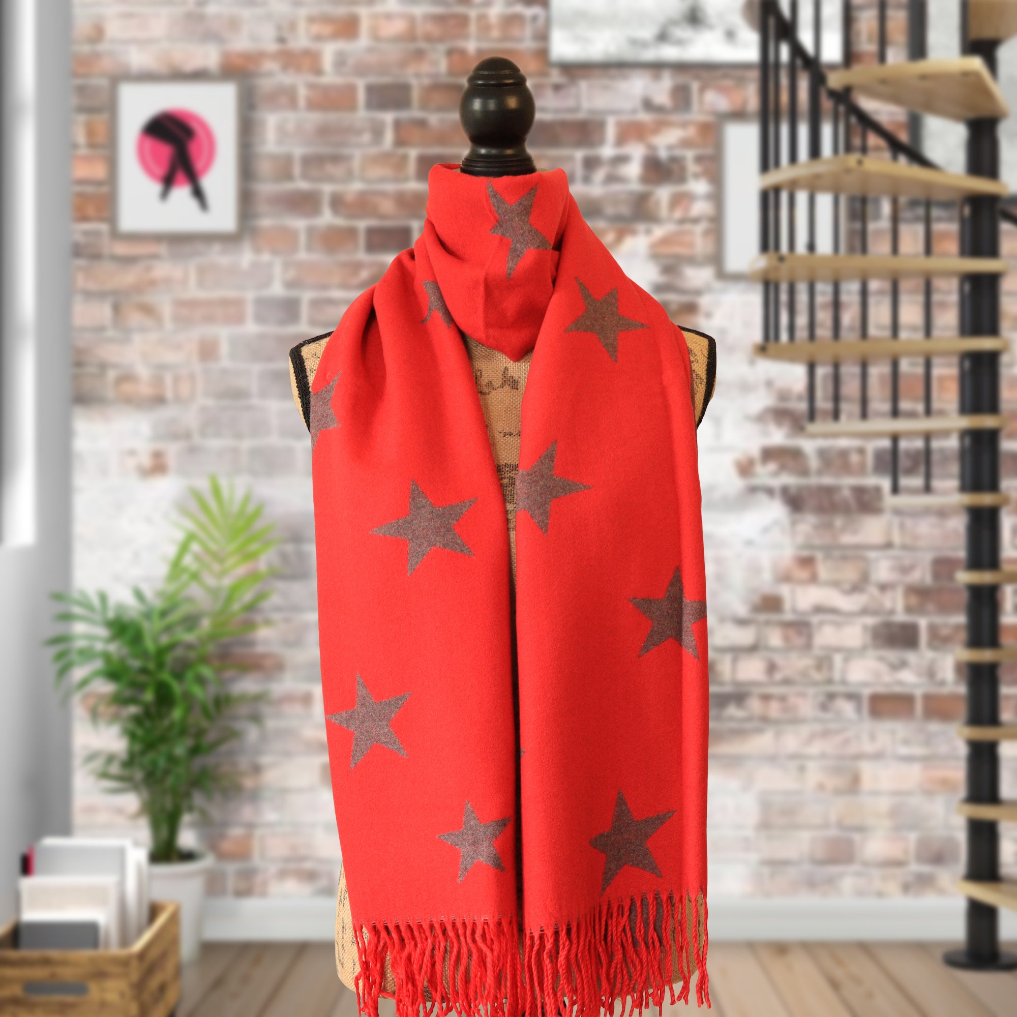 Star Design Feel Cashmere Reversible Shawls