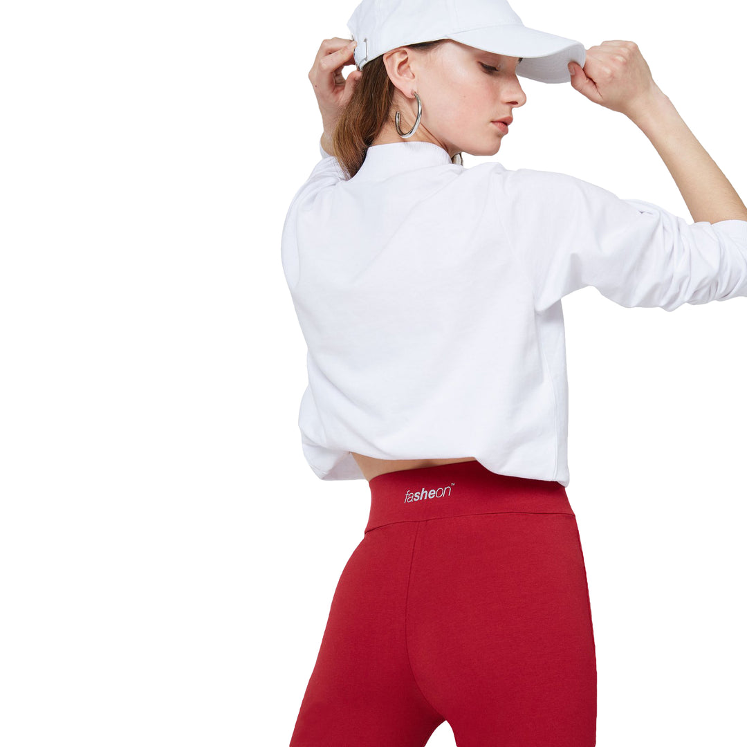 FashionTight Red Classic High Waisted Leggings