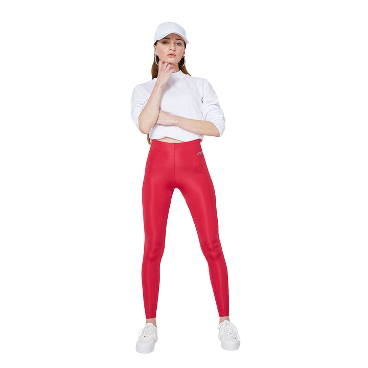 FashionTight Red Shiny High Waisted Leggings