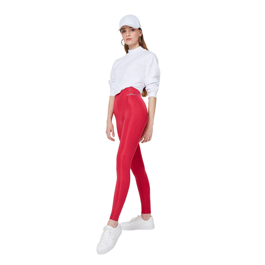 FashionTight Red Shiny High Waisted Leggings
