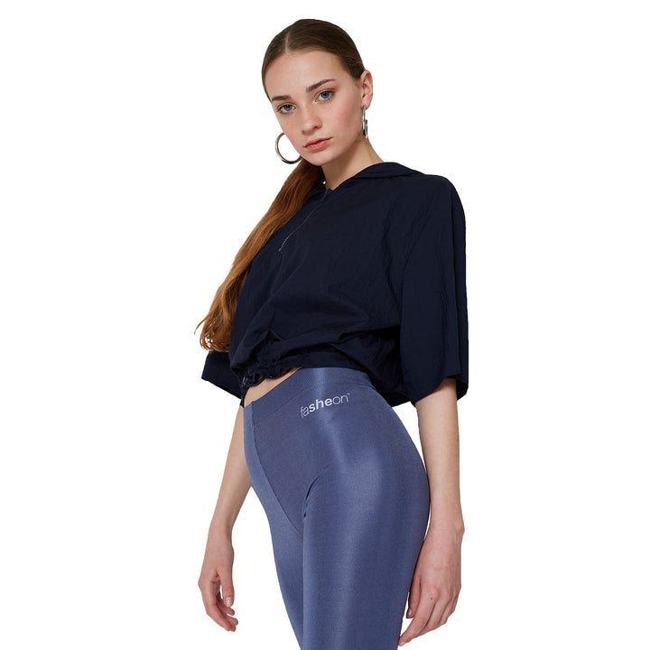 FashionTight Steel Grey Shiny High Waisted Leggings