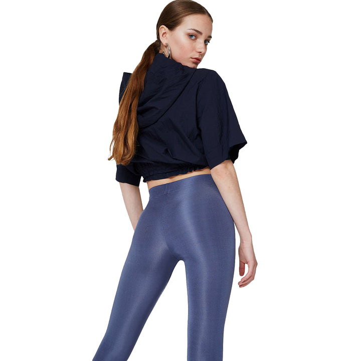 FashionTight Steel Grey Shiny High Waisted Leggings